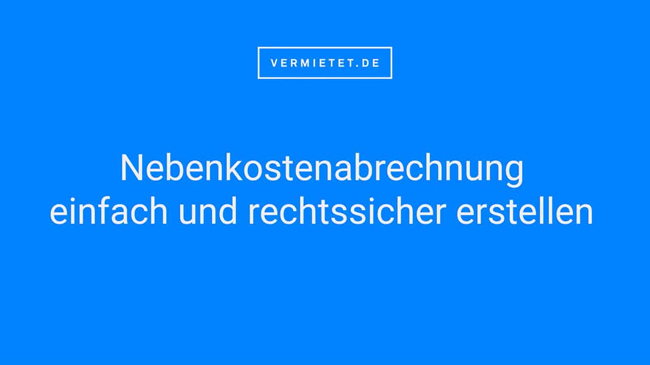 Der Vordruck Fur Die Nebenkostenabrechnung Ist Nun Uberflussig