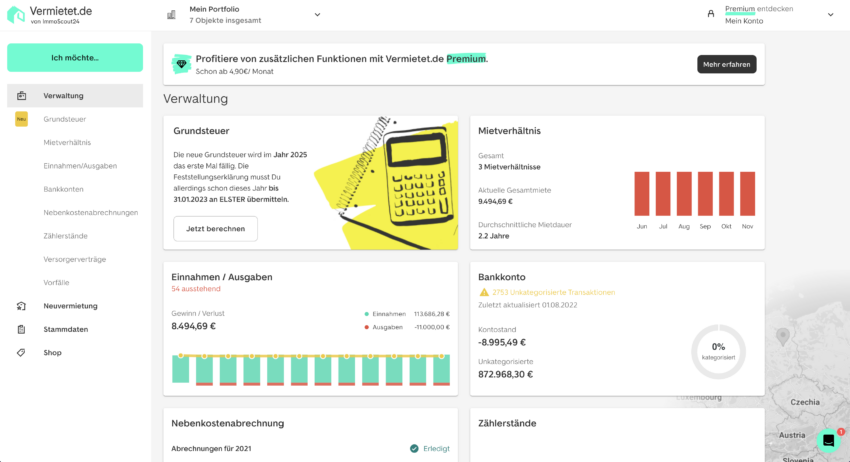 dashboard verwaltung